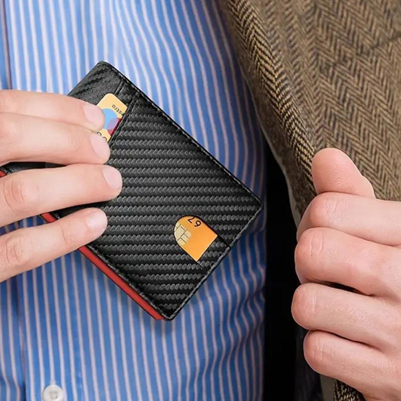 RFID Blocking Wallet-Carbon Fiber Tactical Wallet- Magnetic Slim Bifold Card Holder With ID Slot Front Pocket- Best Gift - Image 7