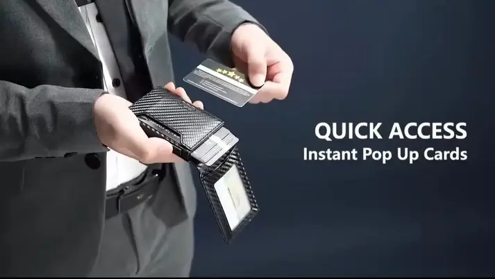 RFID Blocking Wallet-Carbon Fiber Tactical Wallet- Magnetic Slim Bifold Card Holder With ID Slot Front Pocket- Best Gift - Image 4